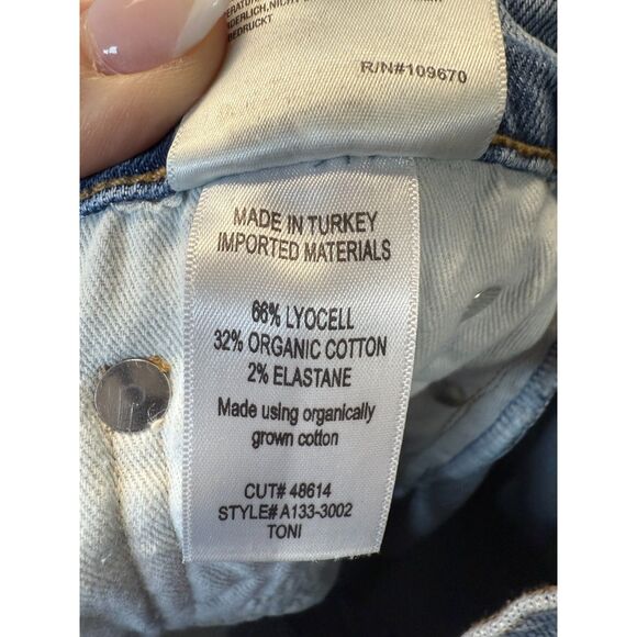 Agolde Women's A133-3002 Size 28 Blue Swerve Toni Mid Rise Skinny Jeans - Picture 6 of 6